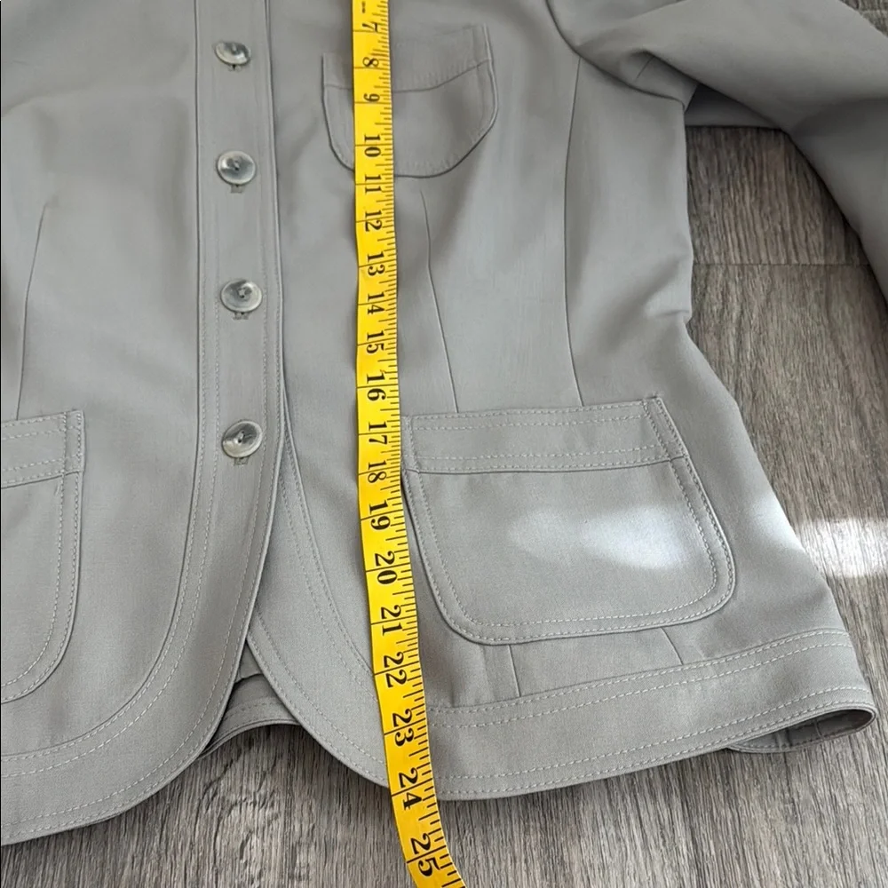 Talbots Women's Gray Stand Collar Blazer